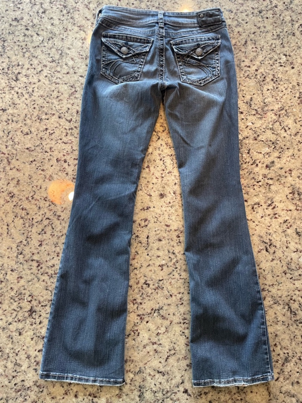 Women’s Y2K Silver “suki surplus” medium wash bootcut Jeans 28 - Picture 2 of 8